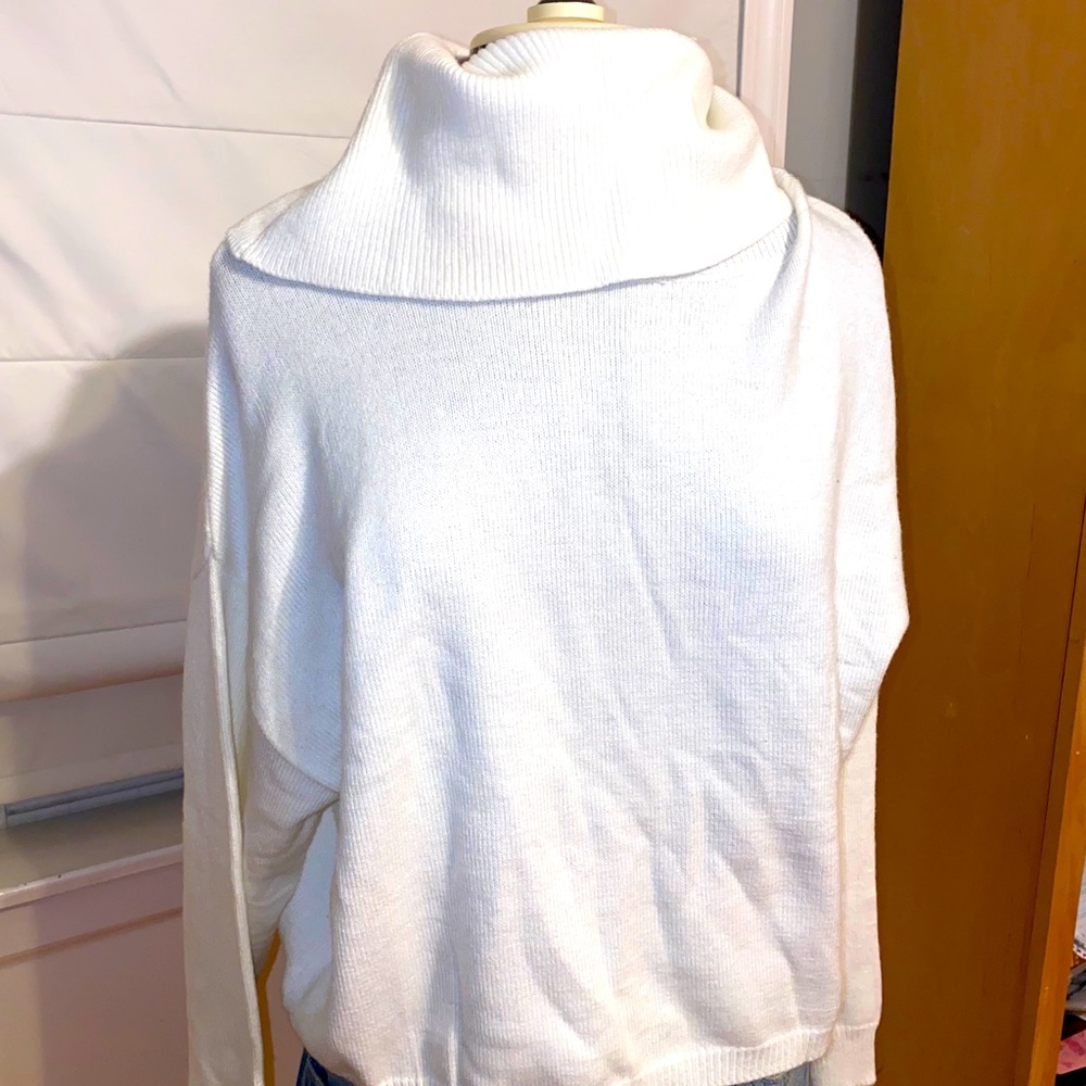 NWT Soft White Long Turtleneck Sweater